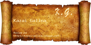 Kazai Galina névjegykártya